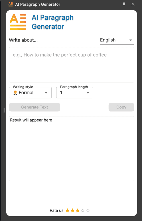 AI Paragraph Generator Preview