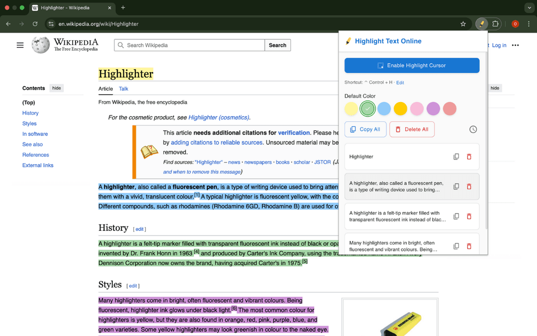Highlight Text Online Preview