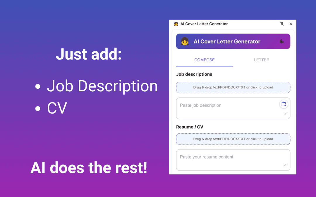 AI Cover Letter Generator Preview