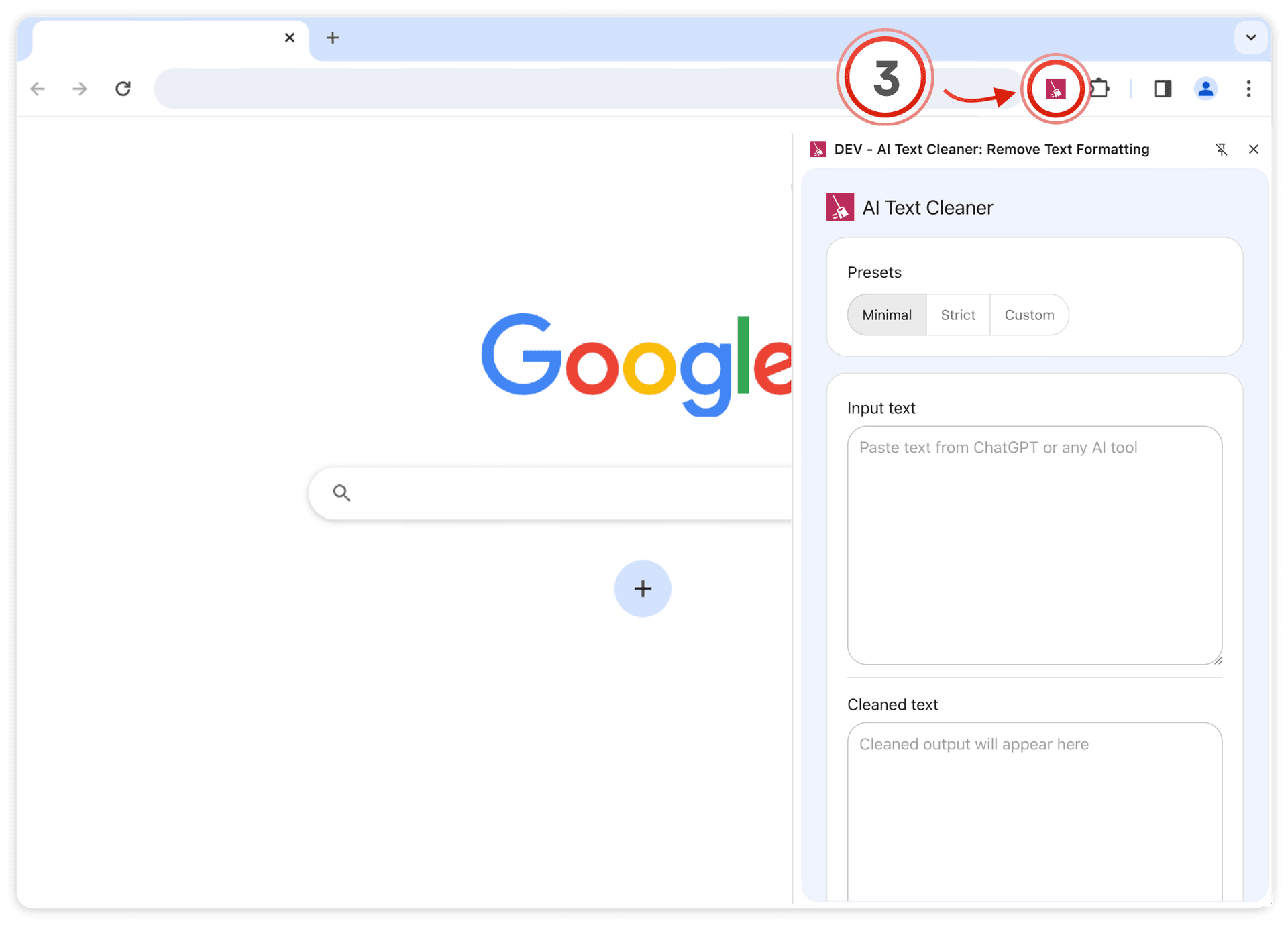 AI Text Cleaner how to open